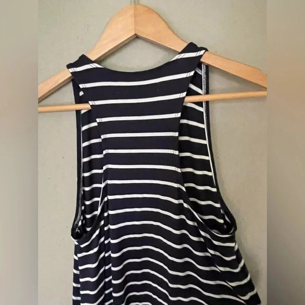Abercrombie & Fitch Nautical Striped Sundress Sleeveless Racerback Navy Size S - Picture 3 of 6